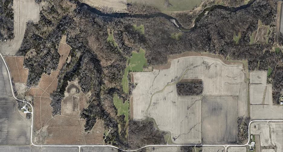 Large acre orthophoto drone map